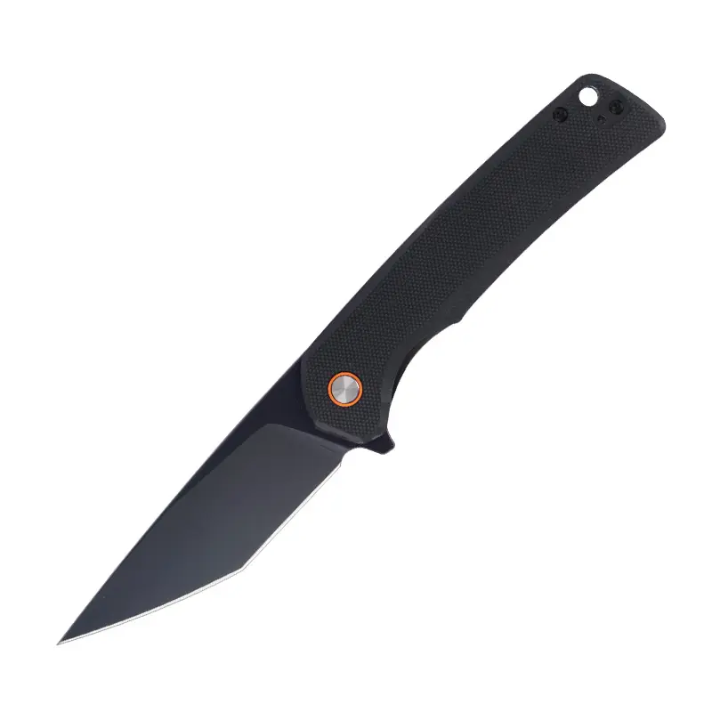 8.1 Inches Factory popular big size D2 steel blade black color g10 handle folding hunting survival camping knife