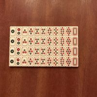 Jeu de tuiles de mahjong américain en cuivre Hummingbird Garden Dance, 160 pièces en acrylique, gravées avec des motifs naturels en bambou, avec tapis offert