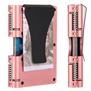 Minimal <span class=keywords><strong>Wallet</strong></span> Rfid Tarjetero con Correa Cartera Hombres Slim Anti-robo Hombres Carteras de lujo Fabricante Caja de metal - Product Image 3