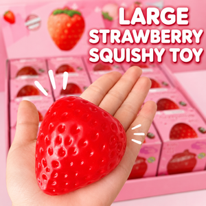 Jouet Squishy Géant Fraise, Jouet Sensoriel Anti-Stress Doux et Compressible en Forme de Fruit, Jouet Fidget Réaliste Fraise pour Enfants et Adultes - Product Image 1