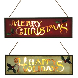 Colgante de madera con adornos navideños, letrero de luz LED para mesa, <span class=keywords><strong>Feliz</strong></span> <span class=keywords><strong>Navidad</strong></span>, LE - Product Image 4