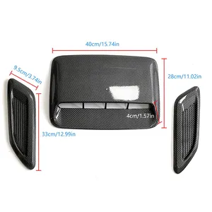 Ensemble de 3 pièces décoratives universelles pour port d'échappement de capot moteur de voiture, cache de prise d'air en ABS - Product Image 2
