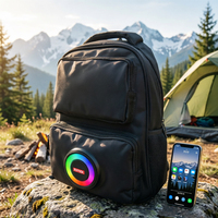 Großhandel Tragbarer BT 5.3 RGB Rucksack-Lautsprecher - 2500mAh Powerbank & Telefonladegerät für Outdoor-Klettern