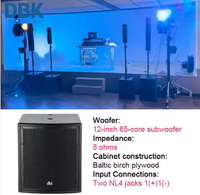 DBK Bass Box 1000W Caisson de basses actif de 12 pouces Caisson de basses alimenté en bois personnalisé pour concert sur scène