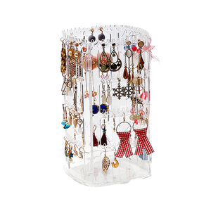 Expositor Giratorio de 360 Grados para Joyería, Organizador de Plástico para Aretes y Collares, para Tiendas, Venta al Por Mayor - Product Image 1