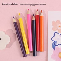 Set Pensil Warna Jumbo Logo Kustom Inti Berwarna Grosir Massal Produsen OEM ODM Perlengkapan Seni Sekolah Anak