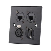 86 Alüminyum Multimedya Duvar Bilgi Kutusu Çift 4-Port D-Tipi Modül CAT5e/CAT6 RJ45 /VGA Ses/Görüntü Ön Panel Soketi