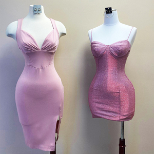 Conjunto de dos piezas sin espalda del fabricante Huili, conjuntos de vestido Midi <span class=keywords><strong>para</strong></span> <span class=keywords><strong>mujer</strong></span>, Tops cortos con hombros descubiertos y faldas largas, trajes - Product Image 4