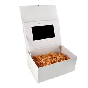 صندوق هدايا بشاشة LCD بتصميم مخصص مع صندوق تغليف بشاشة عرض فيديو بشاشة LCD