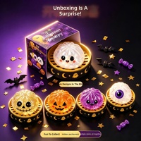 Nouveau Jouet Anti-Stress Squishy en Forme de Citrouille Fantôme à Paillettes pour Halloween, en Matériau TPR, Unisexe, Boîte Mystère Surprise