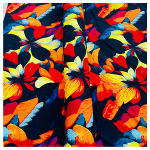 Nigéria conception qualité Vintage crêpe matériaux 120GSM Super doux imprimé Polyester Spandex tissu pour robes - Product Image 6