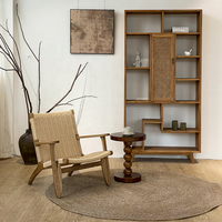 Table basse en bois personnalisable de style Wabi Sabi, tables d'appoint rondes pour salon, luxe