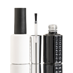 Hot Sale Custom Logo Black Unique Gel Polish Bottle Nail Art Recommend 16ml Nail Polish Glass Bottle with Luxury Lid