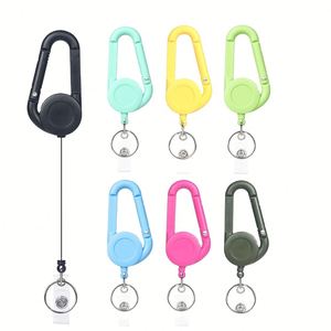 2025 New Cross-Border Best-Seller Black Plastic Telescopic Carabiner Creative Keychain Easy-Open Pull Tab <b>Office</b> <b>Gifts</b> - Product Image 1