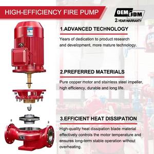 OEM đúc sắt AC điện động cơ điện máy bơm nước chữa cháy Jockey Máy bơm chữa cháy áp lực cao Cánh QuạT Bơm - Product Image 6
