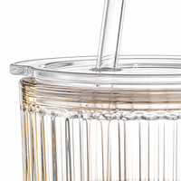 Gobelets en verre avec couvercle et paille pour matcha, café glacé et smoothies, lavables au lave-vaisselle, pour la maison ou le bureau
