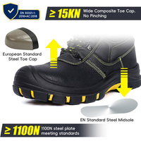 Chaussures de sécurité CE en cuir embossé avec embout en acier, antidérapantes, imperméables, résistantes aux acides et aux huiles, semelle en caoutchouc PU, bottes de travail industrielles