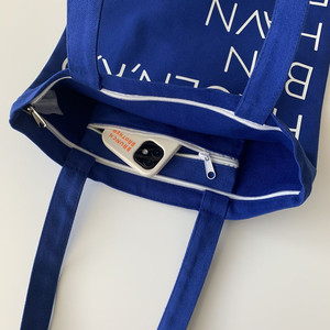 Tùy Chỉnh In Logo Trên Tái Chế Hữu Cơ Vải Dây Kéo Túi Mua Sắm Màu Xanh Hải Quân Đậm Bông Vải Túi <span class=keywords><strong>Tote</strong></span> - Product Image 3