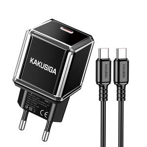 Kakusiga 20W <b>USB</b>-C PD Charger With 1M Type-C <b>Cable</b> For Fast <b>Charging</b> Devices - Product Image 1