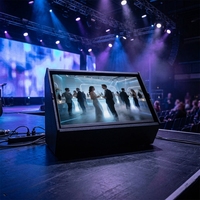 Moniteur de téléprompteur avec haut-parleurs pour scène, écran HD 27-55 pouces, téléprompteur haute luminosité pour studio, téléprompteur professionnel