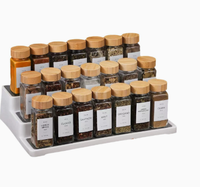 Botol Bumbu Kayu Akasia 120ml, Botol Bumbu Persegi, Wadah Bumbu, Botol Bubuk Merica, Wadah Bumbu Kayu Rosewood 40oz