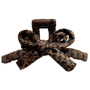Pinza para el pelo con lazo y estampado de leopardo, elegante y de gran venta, diseño sencillo y exclusivo, para mujer, joyería de moda al por mayor - Product Image 6