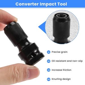 1/2 pulgadas cuadradas a 1/4 pulgadas negro hexagonal llave de tubo de trinquete adaptador de enchufe Juego de llaves convertidor de accionamiento herramienta de impacto herramientas de mano - Product Image 3