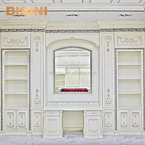 Tradizionale Classico Intagliato A Mano Francese Rococò Pittura Floreale Bianco e Oro Solido Armadio Da <span class=keywords><strong>Cucina</strong></span> In Legno - Product Image 4