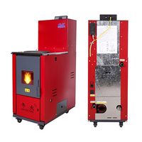 Poêle à granulés de bois intelligent et sécurisé de 14 kW, écologique, avec chaudière, pliable, Adorefires