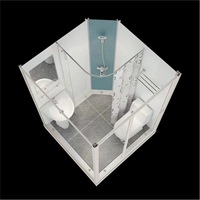 Modules de salle de bain modulaires sans cadre, carrés, de luxe, avec douche intégrée, salle de bain préfabriquée pour hôtel et appartement