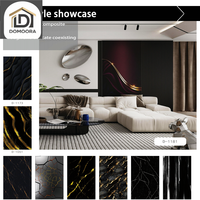 Panel de Revestimiento de Pared de PVC con Diseño de Mármol, Lámina Decorativa con Relieve y Acabado Cepillado para Interiores Comerciales, Directo de Fábrica