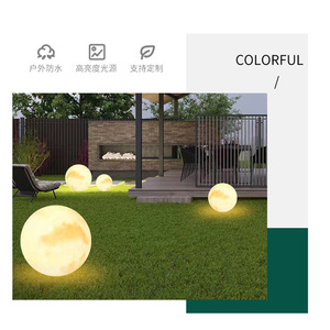 Lampe solaire de jardin en forme de lune, étanche, pour pelouse extérieure, lampe décorative de paysage, lampe de sol, lampe planète, 3 tailles disponibles - Product Image 2