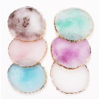 Nouveau Design rond résine Agate pierre Nail Art Palette caboteur pour peinture couleur mélange ongles tableau d'affichage maquillage plaque outil
