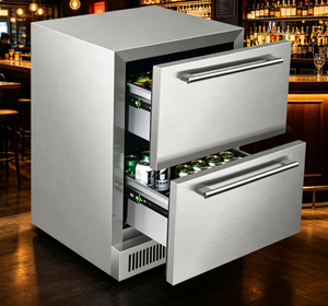 Venta de fábrica Refrigerador de acero inoxidable de doble zona debajo del mostrador Refrigerador incorporado de dos cajones para la cocina del Hotel doméstico - Product Image 1
