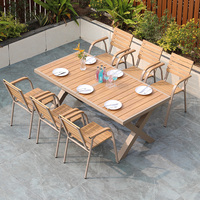 Ensemble de salle à manger d'extérieur moderne en aluminium pour villa et hôpital, table et chaises de jardin durables avec coussins imperméables