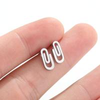 Boucles d'oreilles créatives en forme de trombones en acier inoxydable Shuangshuo pour femmes, accessoires de bijoux tendance pour fêtes et mode, pour filles
