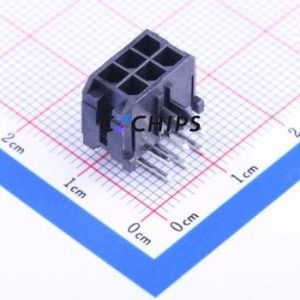 430450600 Wire-to-Board Pin Header Bent Lead Through Hole,P=3mm Connector 2x3P 3mm Right Angle Insert Micro-Fit (MX 3.0) - Product Image 2