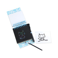 Lot de 3 mémos mixtes 3-en-1 pour enfants : effaçables à sec, réutilisables, avec marqueurs et outils de griffonnage pour révéler des dessins sous le papier