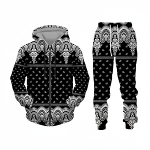 Customized Branded Men's Jogger <b>Sublimation</b> Tracksuit Men Baggy Sweatpants <b>Hoodie</b> Flared Sweatpants and <b>Hoodie</b> Sets Men's - Product Image 1