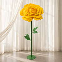 Support de fleurs géant en papier jaune, fleurs artificielles pour décoration de mariage, événements, présentation florale commerciale, vitrine de centre commercial