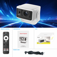 Projecteur LCD 500 ANSI Lumens, résolution native 1080P Full HD, mise au point automatique, système Google TV Linux, 50000H LED, projecteur vidéo pour home cinéma
