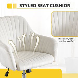 DB เก้าอี้เน้นเสียงเก้าอี้พักผ่อนที่ทันสมัยในบ้านสำนักงานปรับความสูงกำมะหยี่และล้อสีเบจ - Product Image 4