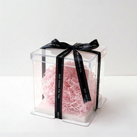 Boîte à gâteaux carrée Portable transparente PLA 4 pouces 12 pouces de haut emballage alimentaire pour pâtisserie d'anniversaire et paquet