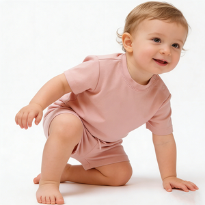 <span class=keywords><strong>Ensemble</strong></span> de vêtements pantalons courts pour bébés et enfants en coton personnalisé Tenues d'été 0-4T Vêtements pour nouveau-nés Vêtements pour bébés garçons <span class=keywords><strong>Ensemble</strong></span> court à capuche - Product Image 3