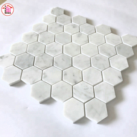 Meilleure vente en gros sur Alibaba, carrelage en pierre naturelle hexagonal, mosaïque en marbre blanc