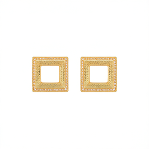 Orecchini a Perno E3151 in Lega d'Oro Bianco con Zirconi Taglio Brillante Rotondo, Gioielli Classici da Donna - Product Image 1