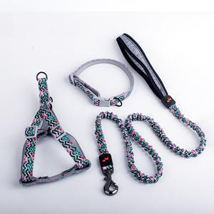 신제품 2026 2026 도매용 개 하네스 개 목줄 리트랙터블 디자이너 애완견 하네스 목줄 및 목걸이 - Product Image 4