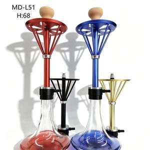 Modern Glass <b>Hookah</b> Aluminum Stem Tobacco <b>Pipe</b> Accessory Calabash Replacement for Water <b>Pipe</b> - Product Image 3