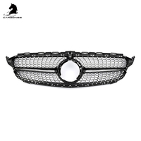 Grille de pare-chocs avant de style GT pour Mercedes W205 2019-2022 avec caméra chrome noir