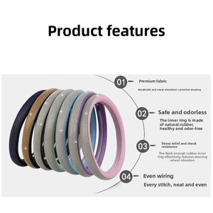 Coprivolante personalizzato in pelle con borchie di diamanti, grazioso accessorio per auto per tutte le stagioni per <span class=keywords><strong>l</strong></span>'estate - Product Image 3